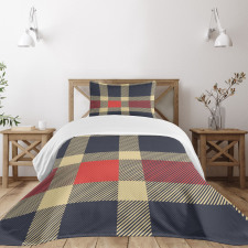 Vintage Plaid Lines Bedspread Set