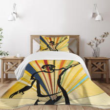 Retro DJ Colorful Disco Bedspread Set