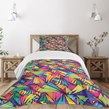 Geometric Triangles Art Bedspread Set