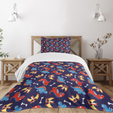 Dino Funny Expressions Bedspread Set