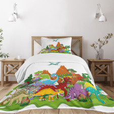 Funny Creatures Trees Bedspread Set