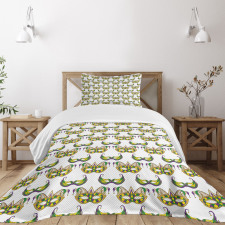 Mask Pattern Bedspread Set