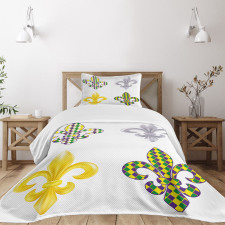 Fleur De Lis Motifs Bedspread Set