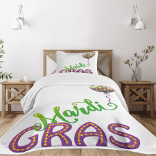 Cartoon Mardi Gras Bedspread Set