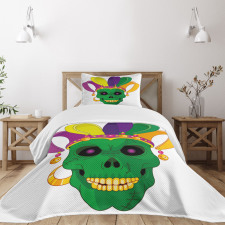 Scary Skull Mask Hat Bedspread Set