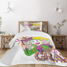 Cartoon Jester Mask Bedspread Set