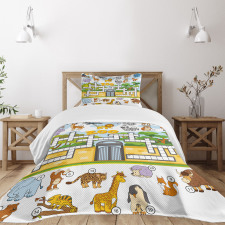 Zoo Theme Bedspread Set