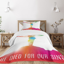 Scenery with a Message Color Bedspread Set