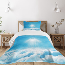 Above the Clouds Ancient Scene Bedspread Set