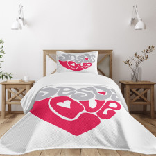 Retro Love Heart Bedspread Set