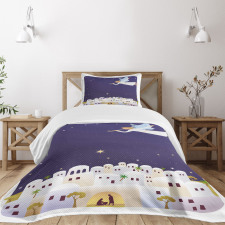 Ancient Figure Illustration Bedspread Set