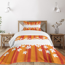 Autumnal Colors Stripes Bedspread Set