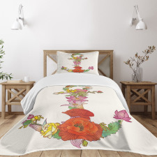 Spring Flowers Blooming Bedspread Set