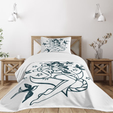 Pin-up Girl Sailor Suit Bedspread Set