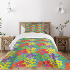 Abstract Vibrant Hibiscus Bedspread Set