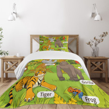 Jungle Fauna Zoo Bedspread Set