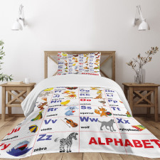 Animal Letters Bedspread Set