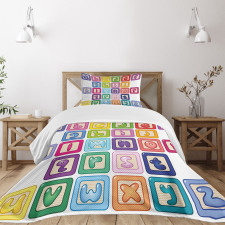 Lower Case Blocks Bedspread Set