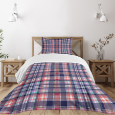 Pink and Blue Tones Bedspread Set
