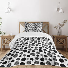 Black and White Dots Bedspread Set