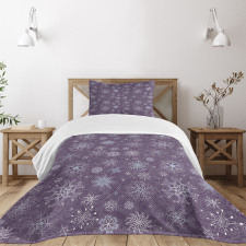 Xmas Snowflakes Floral Bedspread Set