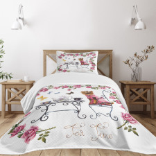 Terrier in Pink Dress Bedspread Set