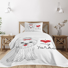 I Love My Yorkie Terrier Bedspread Set