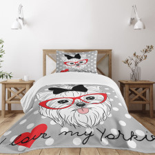 Nerd Glasses Love Heart Bedspread Set