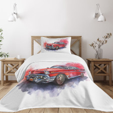 Vintage Retro Car Bedspread Set