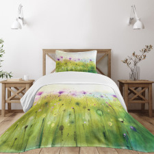 Purple Cosmos Flora Bedspread Set