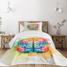 Colorful Human Brain Bedspread Set