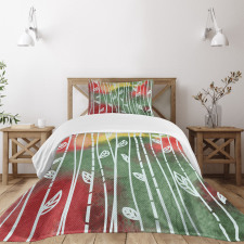 Doodle Leaves Exotic Bedspread Set