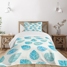 Fallen Blue Leaves Bedspread Set