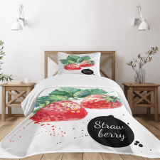 Appetizing Strawberries Bedspread Set