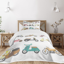 Scooters Design Bedspread Set