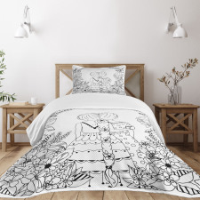 Ponytailed Girlfriend Bedspread Set