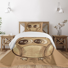 Owl Big Eyes Bedspread Set