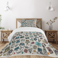 Various Ofice Gadgets Bedspread Set