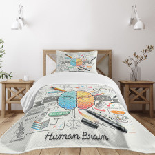 2 Sides of Brain Bedspread Set