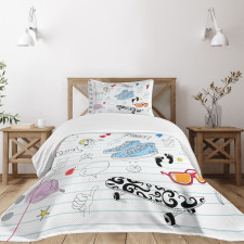 Drawings on a Notebook Bedspread Set