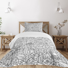 Crowded Urban Life Bedspread Set