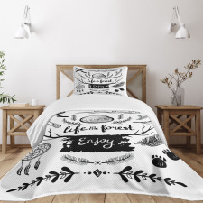 Antlers Tree Feathers Bedspread Set