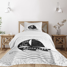 Small Boat Maritime Bedspread Set