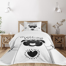 Black and White Dog Bedspread Set