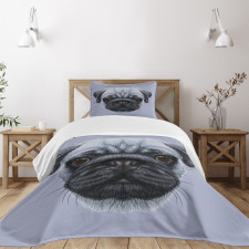 Young Puppy Giant Eyes Bedspread Set