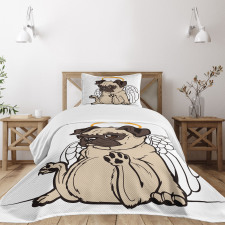 Puppy Angel Wings Hare Bedspread Set