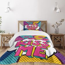 Word Bubble Pop Art Style Bedspread Set