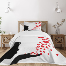 Girl Silhouette Bedspread Set