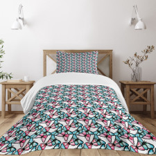 Blue and Pink Animal Bedspread Set