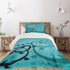 Floral Winding Tendrils Bedspread Set